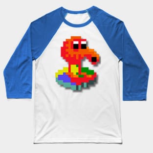 Q Bert on Disc Shirt Baseball T-Shirt